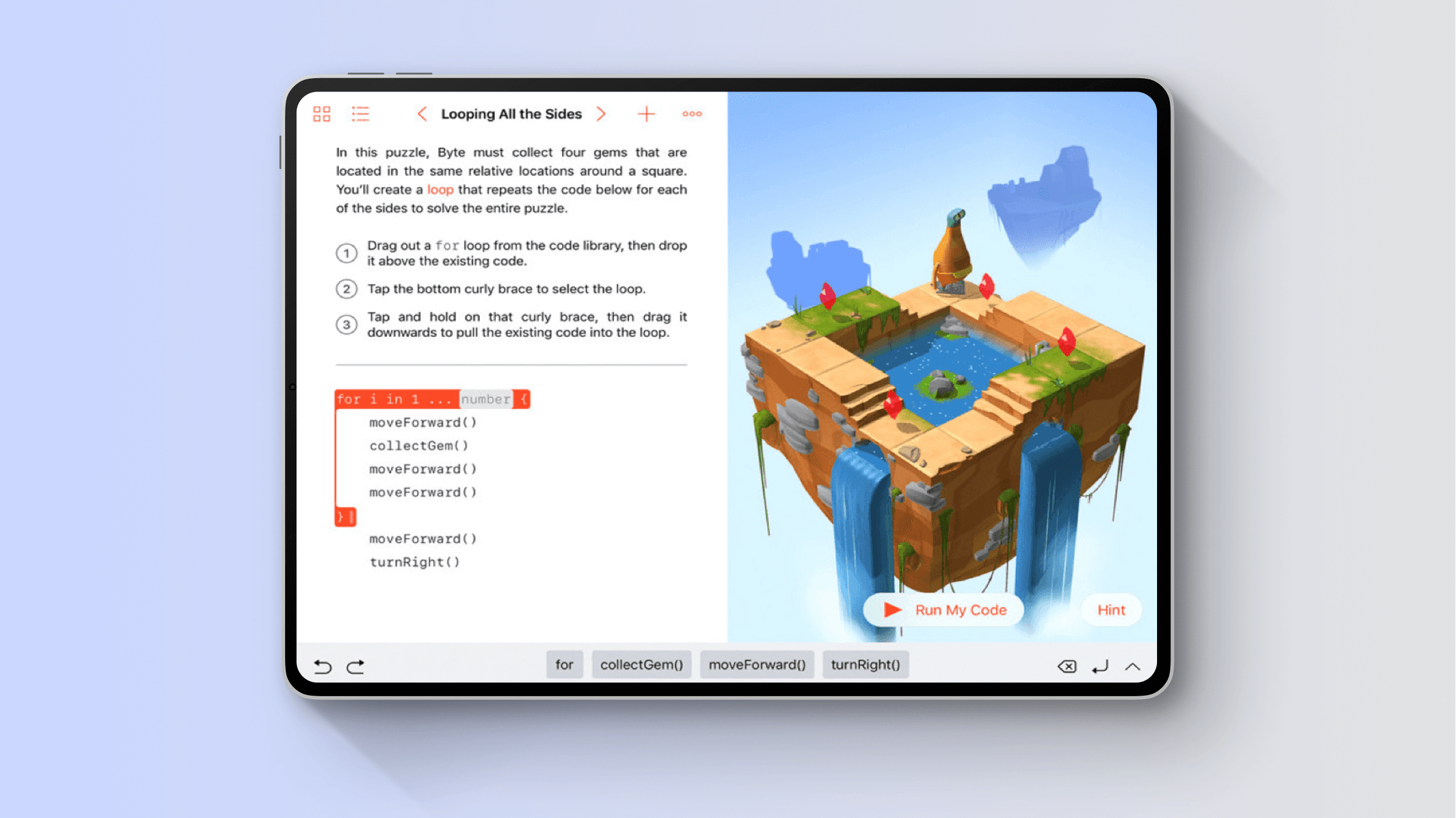 Games intended for young coders design example