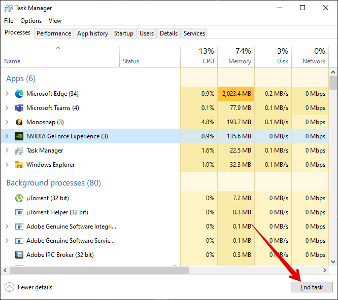 End Geforce Experience Process