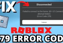 Roblox Error Code 279